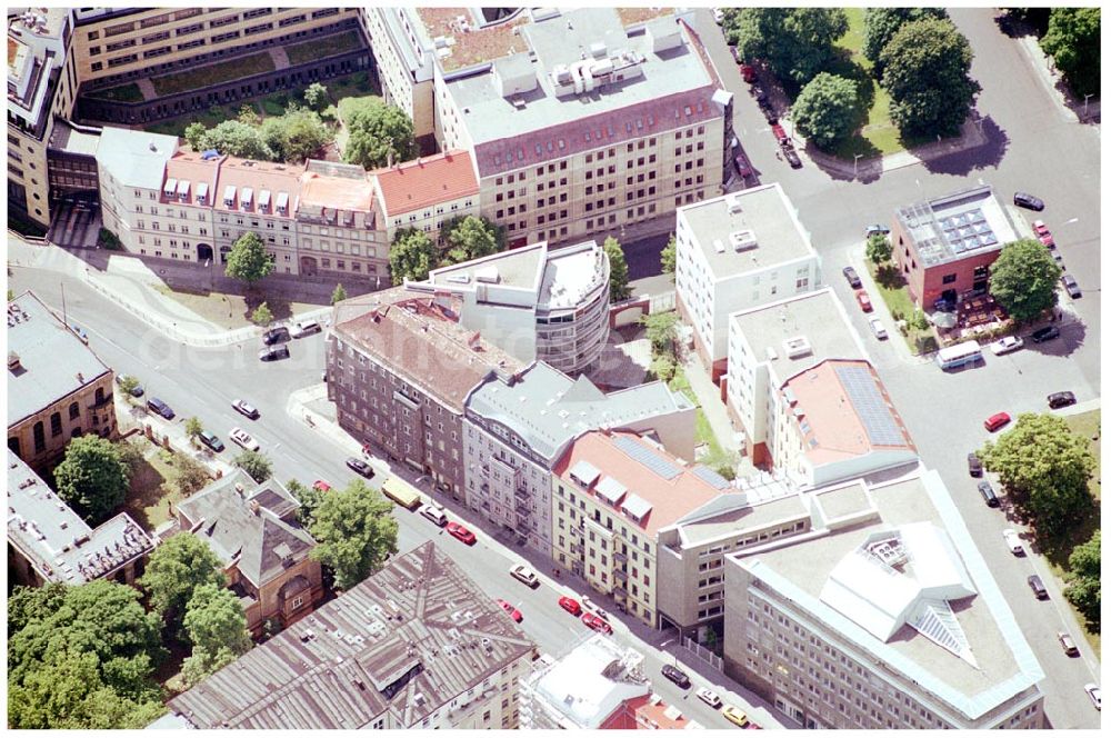 Aerial photograph Berlin Mitte - 31.05.2004 Berlin Mitte, Blick auf die Gebäude der Hessische Straße 11, 10115 Berlin, der PRIMA Wohnbau Gesellschaft, PRIMA Wohnbauten Privatisierungs-Managemant GmbH Lichtenberg, Kurfürstendamm 32, 10719 Berlin, Tel.: 212497-0, Fax.: 2110170,