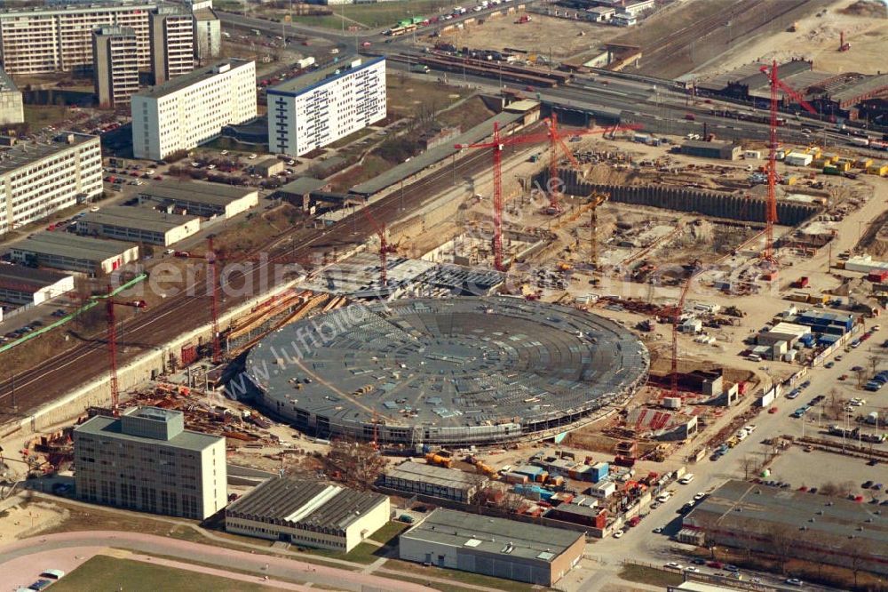 Berlin / Friedrichshain from above - Berlin Arena Berlin / Friedrichshain