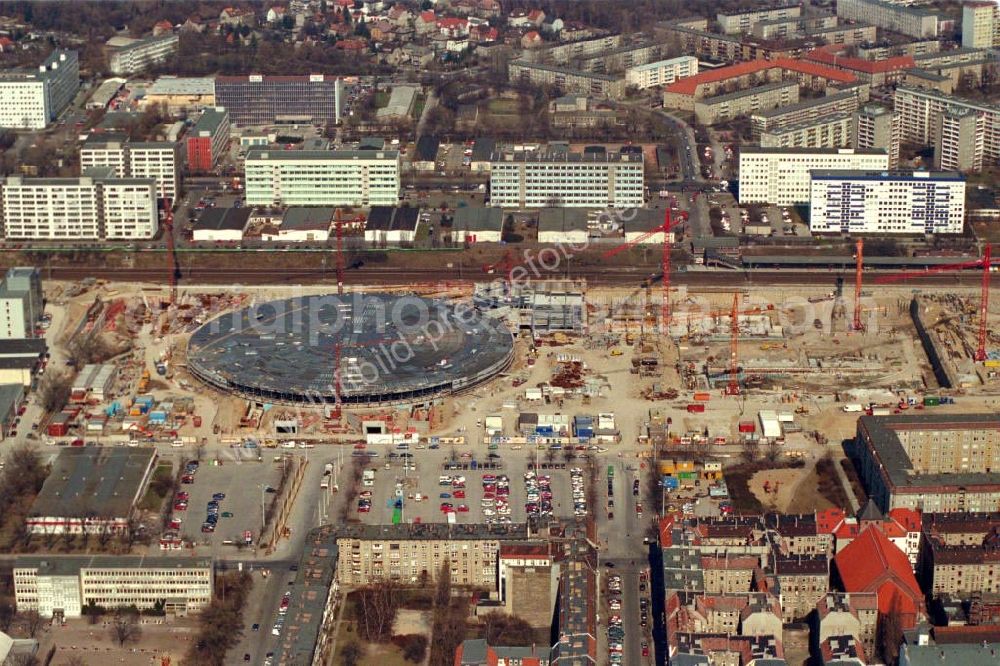 Berlin / Friedrichshain from above - Berlin Arena Berlin / Friedrichshain