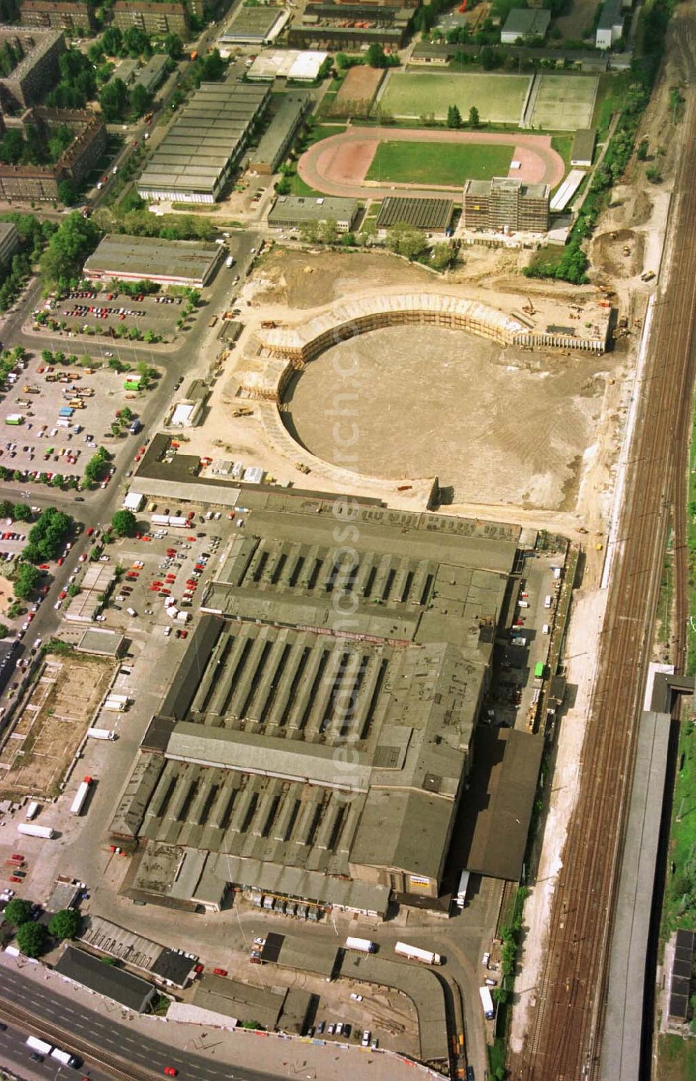  from above - 24.05.94 Berlin, Bau des Jahnsportparks