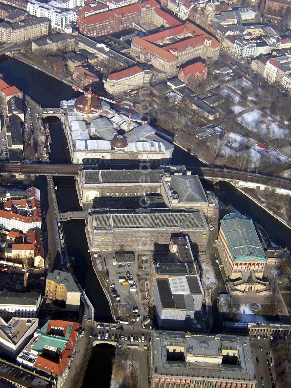 Aerial photograph Berlin - Baustelle Berlin-Mitte Museumsinsel Pilot: Grahn