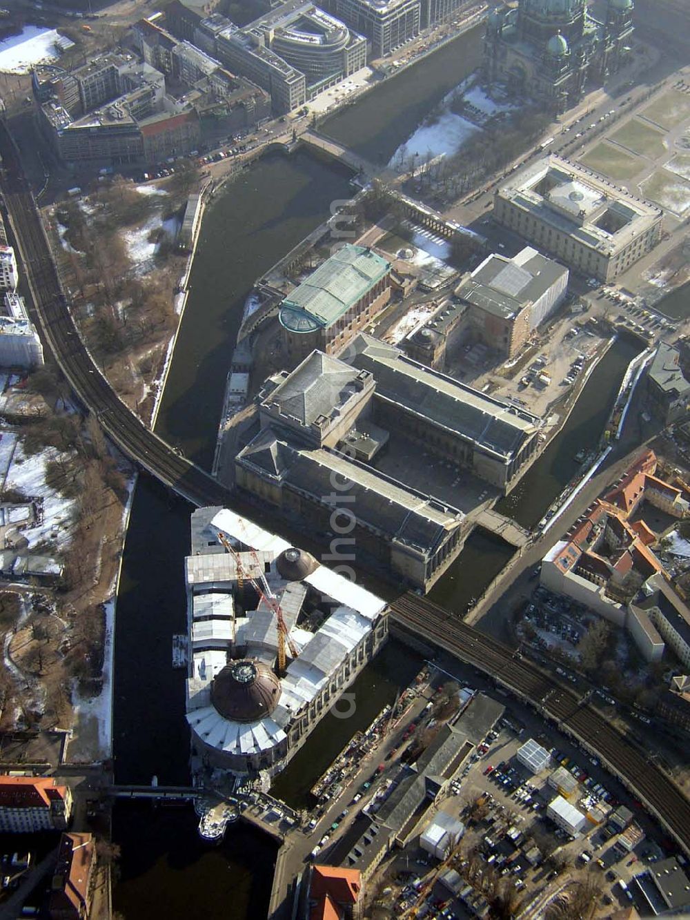 Aerial image Berlin - Baustelle Berlin-Mitte Museumsinsel Pilot: Grahn