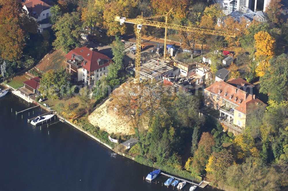 Aerial image Berlin - Blick auf die Baustelle Am Kleinen Wannsee 2 der CONCEPT BAU - PREMIER GmbH, Engeldamm 64b, 10179 Berlin, Tel.: 030.23 12 03 - 0