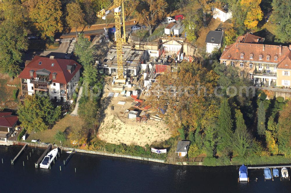 Aerial image Berlin - Blick auf die Baustelle Am Kleinen Wannsee 2 der CONCEPT BAU - PREMIER GmbH, Engeldamm 64b, 10179 Berlin, Tel.: 030.23 12 03 - 0