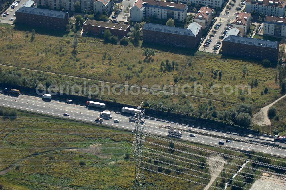 Berlin from above - Blick auf den Berliner Ring / Autobahn A 10 / E 55 zwischen den Stadtteilen Karow und Buch.