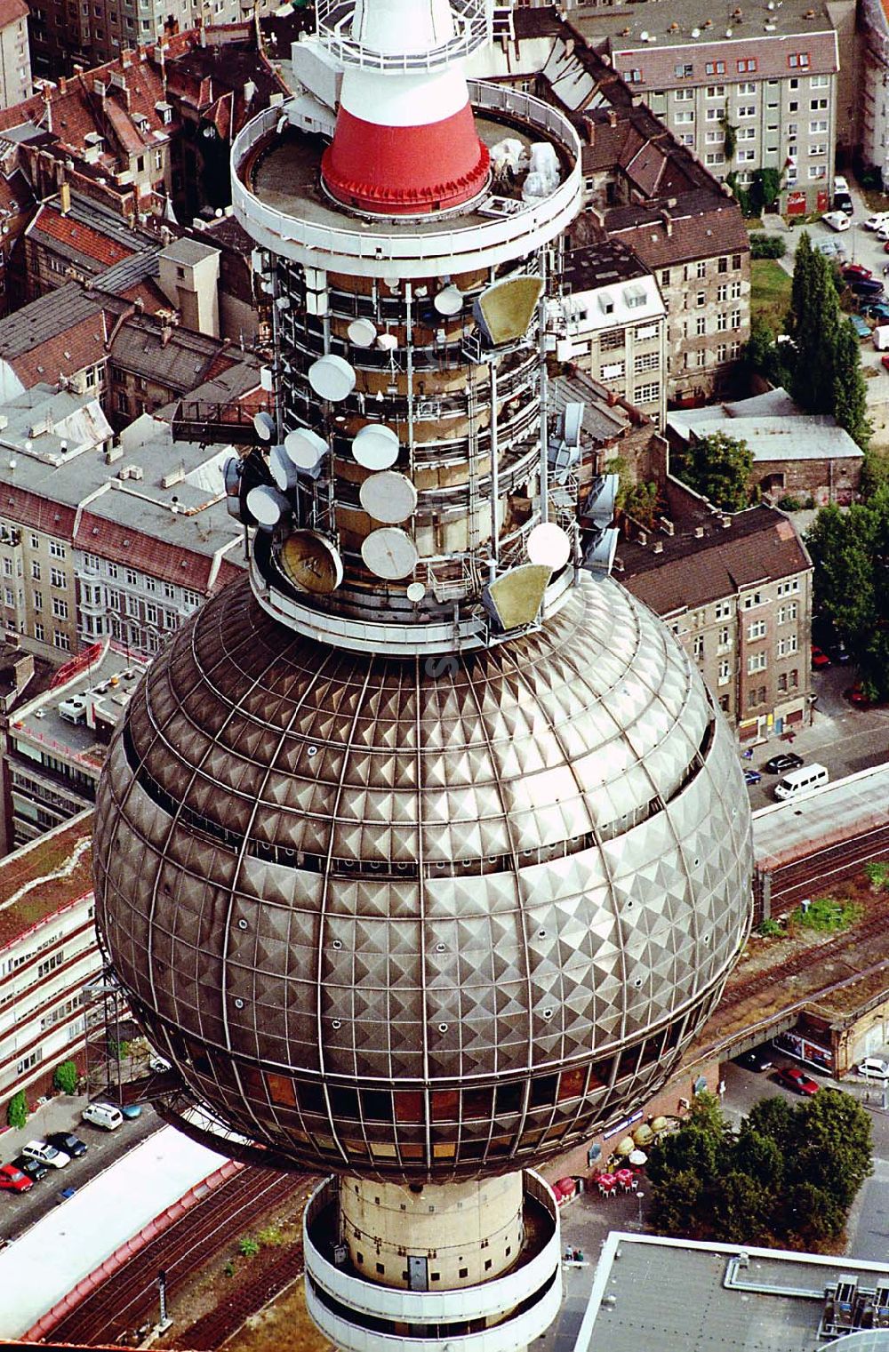 Aerial photograph Berlin Mitte - 06.09.1995 Berlin, Fernsehturmkugel