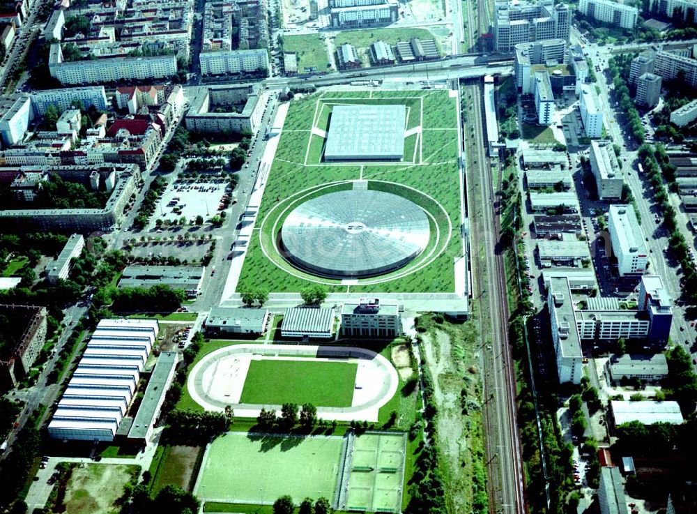 Berlin - Friedrichshain from the bird's eye view: Gelände des Velodroms an der Landsberger Allee in Berlin.