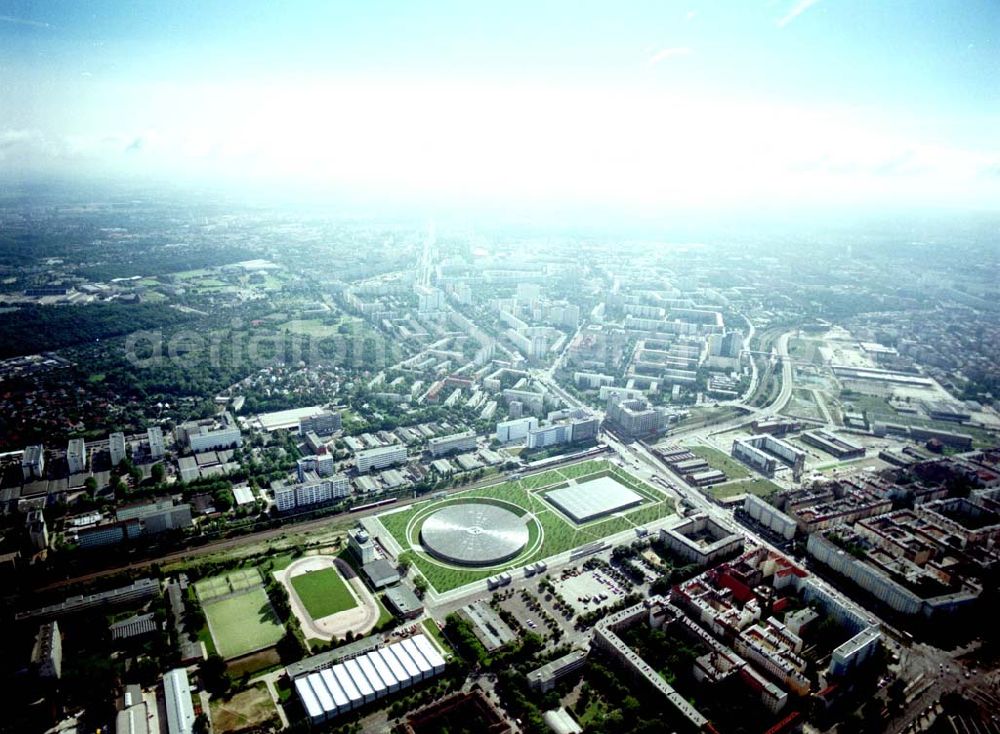 Berlin - Friedrichshain from the bird's eye view: Gelände des Velodroms an der Landsberger Allee in Berlin.