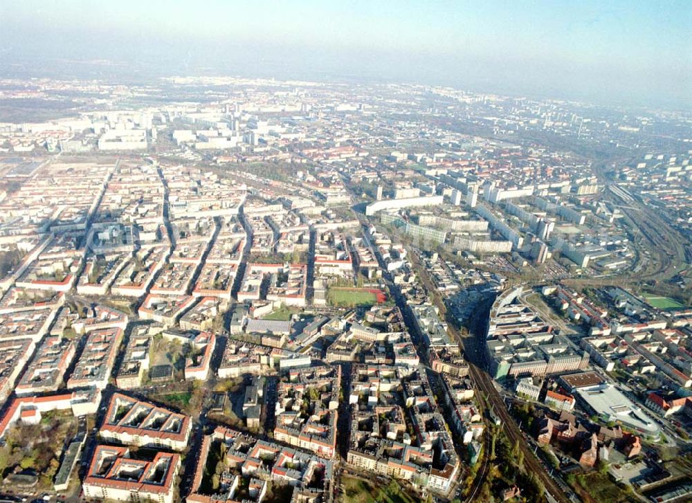 Berlin - Friedrichshain from the bird's eye view: 