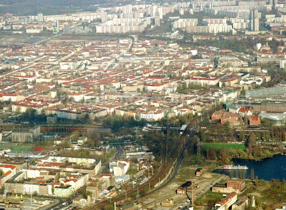 Berlin - Friedrichshain from the bird's eye view: 