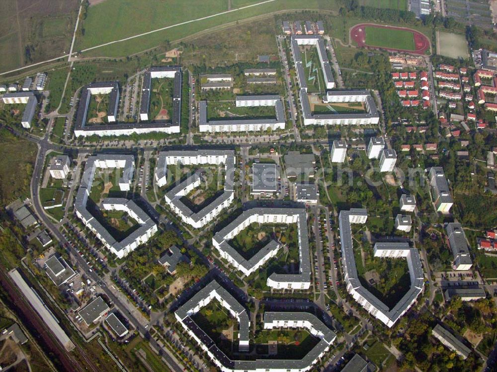 Aerial image Berlin Hellersdorf - Blick auf Berlin Hellersdorf am U-Bahnhof Kaulsdorf-Nord (Hellersdorferstraße).