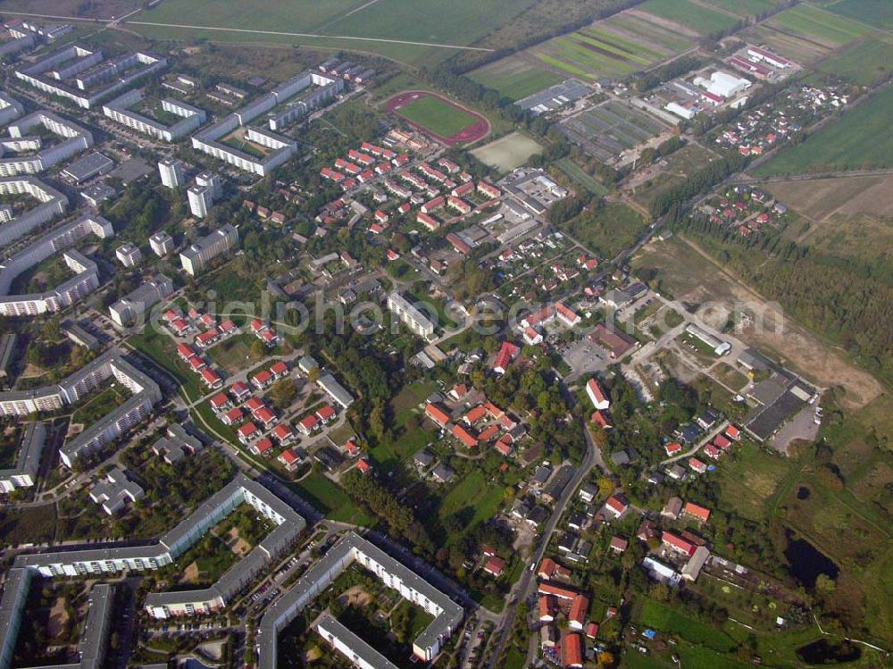 Aerial photograph Berlin Hellersdorf - Blick auf Berlin Hellersdorf am U-Bahnhof Kaulsdorf-Nord (Hellersdorferstraße).