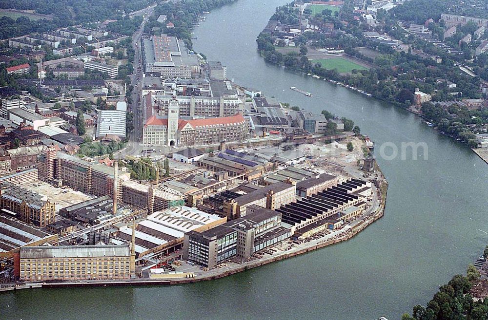 Berlin Oberschöneweide from above - 09.09.1995 Berlin, Industriegebiet Oberschöneweide