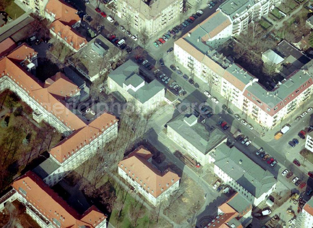 Berlin-Lichtenberg from above - 17.03.2004 BERLIN-Lichtenberg, Erweiterungsbau auf dem Gelände des Krankenhauses Lichtenberg, Fanninger Str.