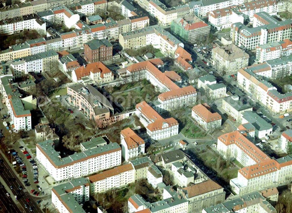 Berlin - Lichtenberg from above - 17.03.2004 BERLIN-Lichtenberg, Erweiterungsbau auf dem Gelände des Krankenhauses Lichtenberg, Fanninger Str.