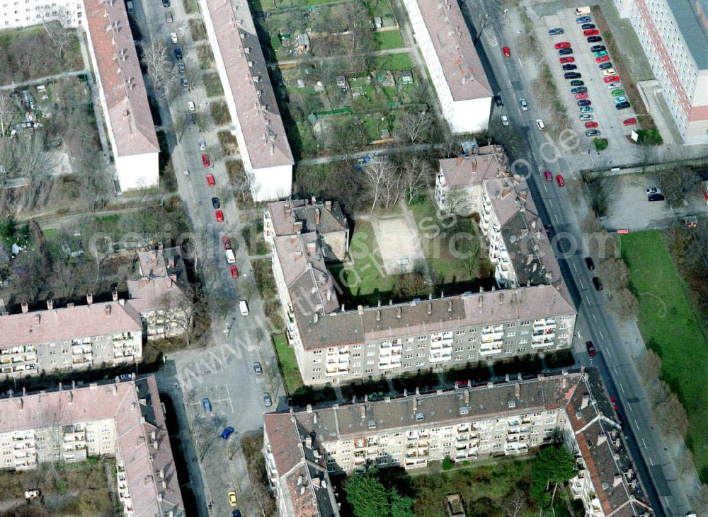 Berlin / Lichtenberg from above - Berlin Lichtenberg Wohngebiet am Kunzeweg Datum: 2001