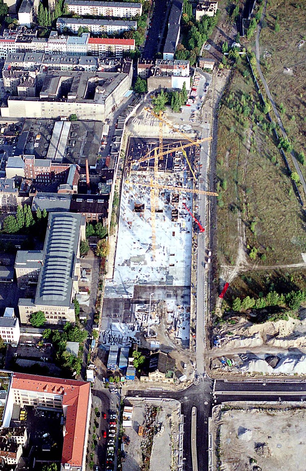 Aerial photograph Berlin - Baustelle am Nordbahnhof