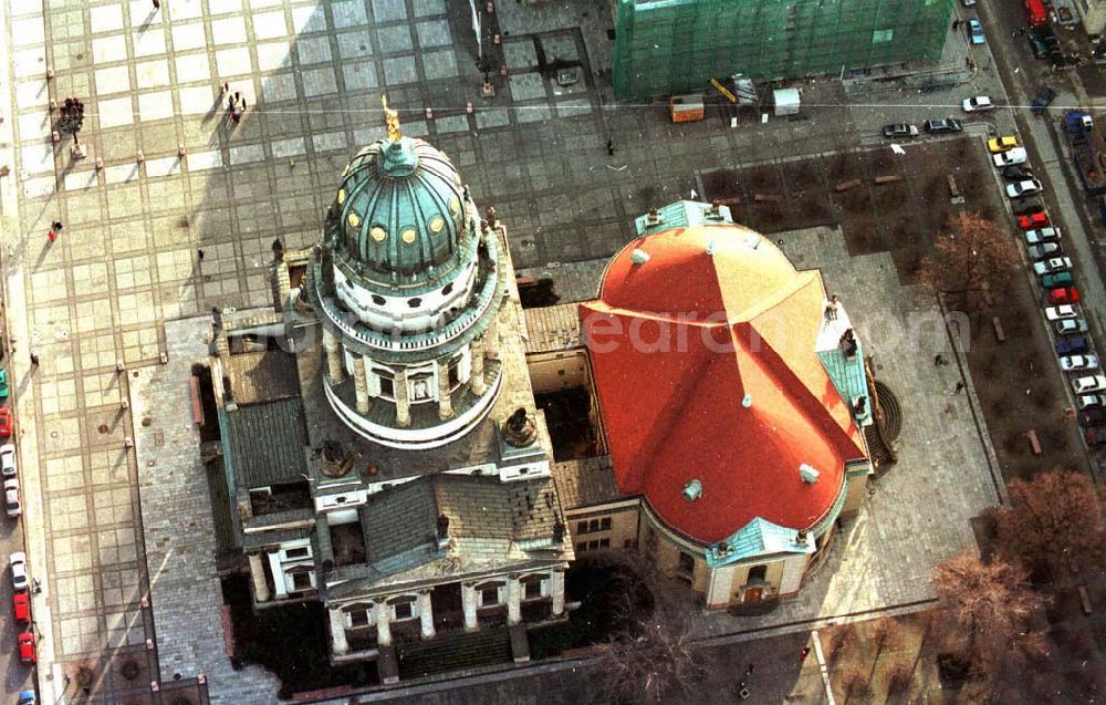 Berlin from above - Berlin Mitte Gandarmenmarkt. Französicher Dom 02.1995