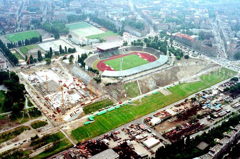 Aerial image Berlin - 02.10.1994 Berlin-Prenzlauer Berg Baustelle Jahnsportpark