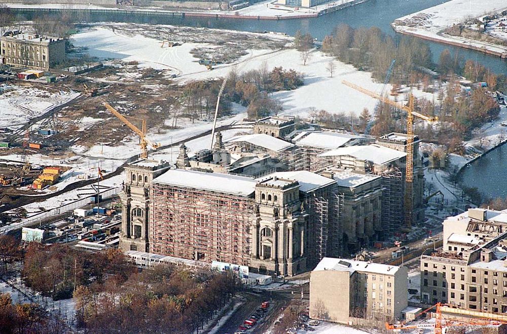 Aerial image Berlin Mitte - 22.11.1995 Berlin, Umbau Reichstag