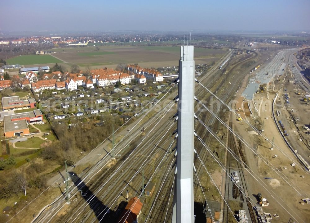 Aerial photograph Halle (Saale) - View of Berlin Bridge in Halle (Saale) in Saxony-Anhalt