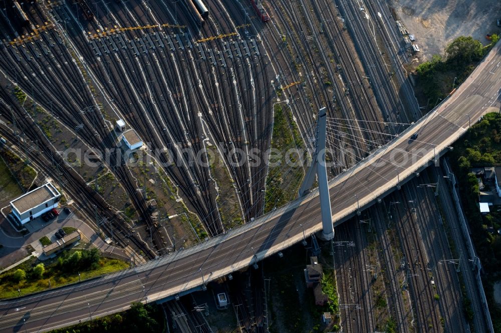 Aerial photograph Halle (Saale) - View of Berlin Bridge in Halle (Saale) in Saxony-Anhalt