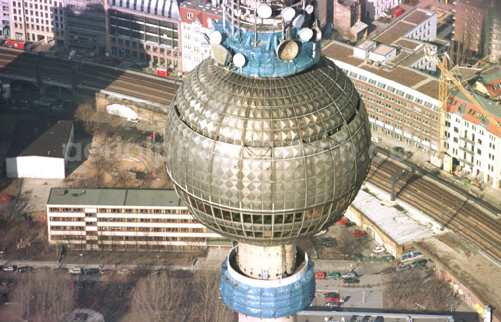 Berlin from above - Berliner Fernsehturm am Alex.