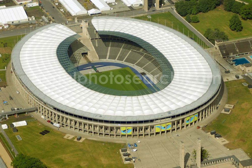 Berlin - Charlottenburg from the bird's eye view: Blick auf das Berliner Olympiastadion vor der Fußballweltmeisterschaft