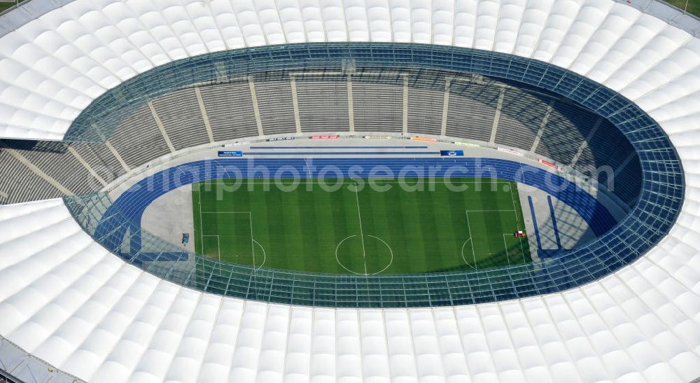 Berlin from above - Areal des Berliner Olypiastadions auf dem Olymiapark Berlin. View the Berlin Olympic stadium.