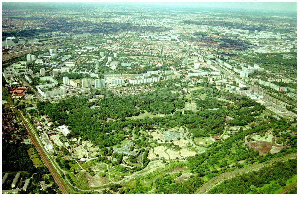 Aerial photograph Berlin-Lichtenberg - Gelände des Berliner Tierparkes in Berlin - Lichtenberg