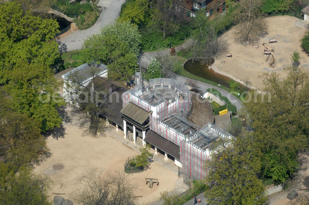 Berlin from above - Frühjahrsstimmung im Berliner Zoo in Berlin-Charlottenburg. Spring mood in the Berlin Zoo in Berlin-Charlottenburg.