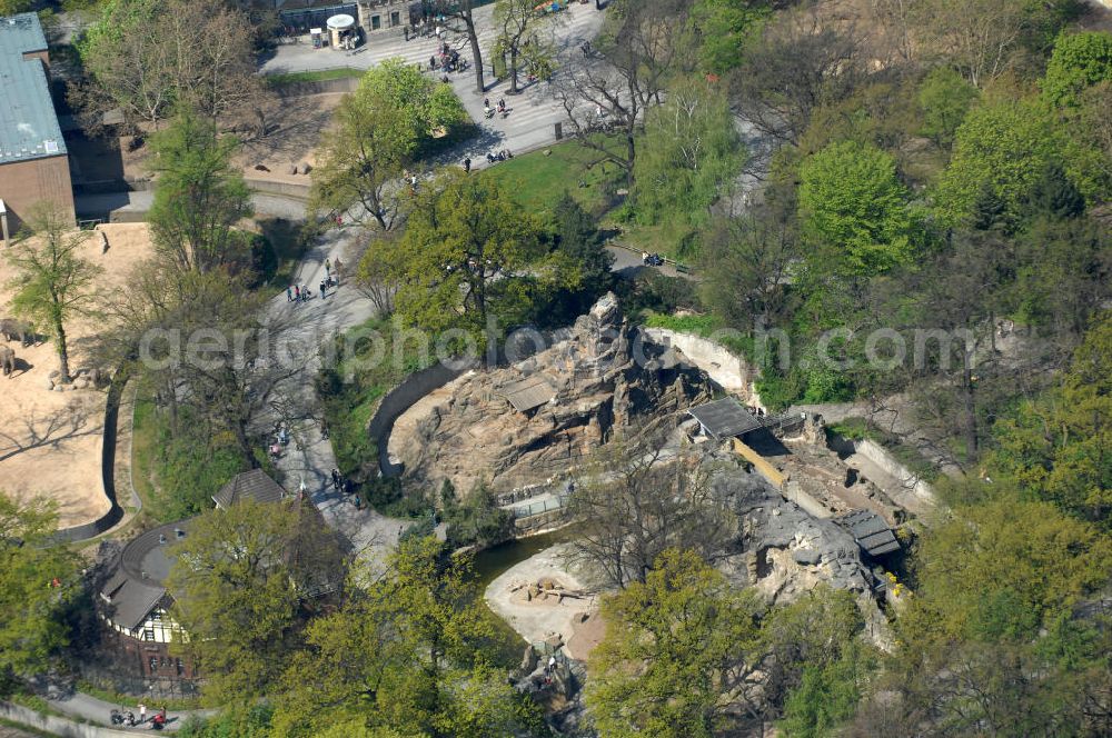 Aerial photograph Berlin - Frühjahrsstimmung im Berliner Zoo in Berlin-Charlottenburg. Spring mood in the Berlin Zoo in Berlin-Charlottenburg.