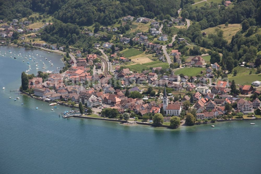 Berlingen from above - Berlingen in the canton of Thurgau in Switzerland, located on the southern shore lake Constance