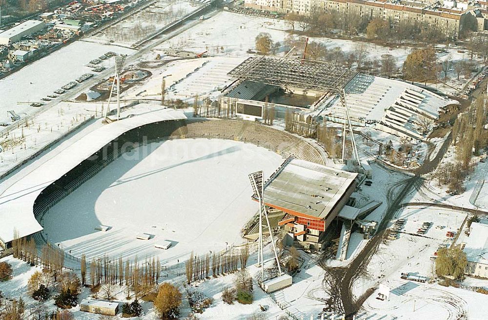 Aerial photograph Berlin Prenzlauer Berg - 22.11.1995 Berlin,Neubau Jahnsporpark Prenzlauer Berg