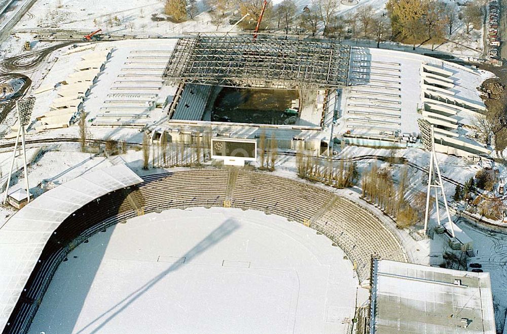 Berlin Prenzlauer Berg from above - 22.11.1995 Berlin,Neubau Jahnsporpark Prenzlauer Berg