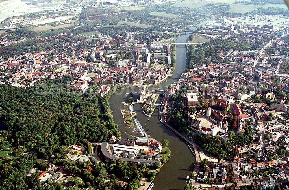 Aerial image Bernburg/ Sachsen Anhalt - Stadtzentrum