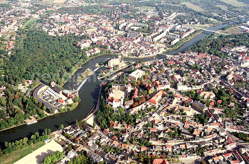 Bernburg/ Sachsen Anhalt from above - Stadtzentrum