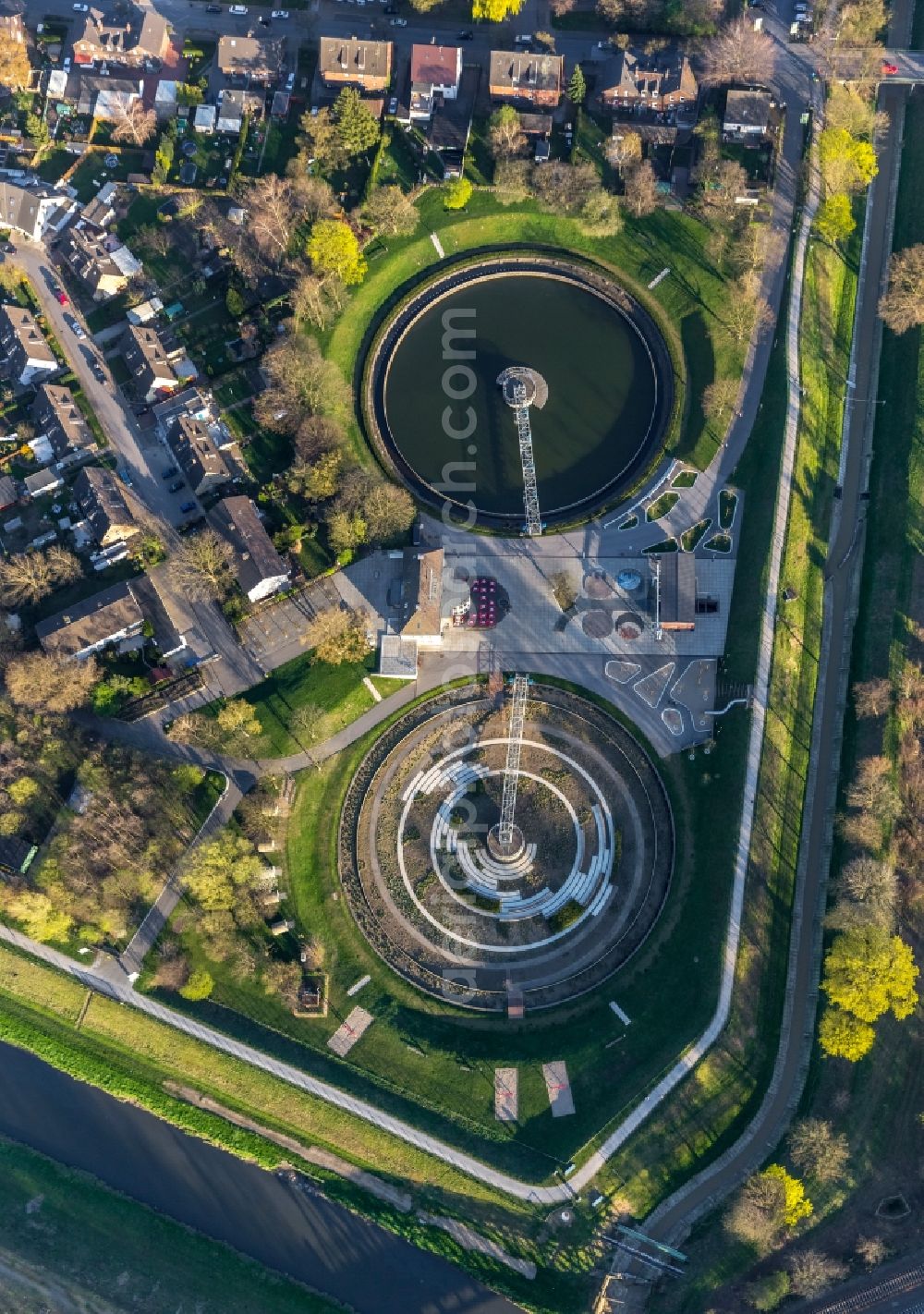 Bottrop from above - View of the BernePark in Bottrop in the state of North Rhine-Westphalia