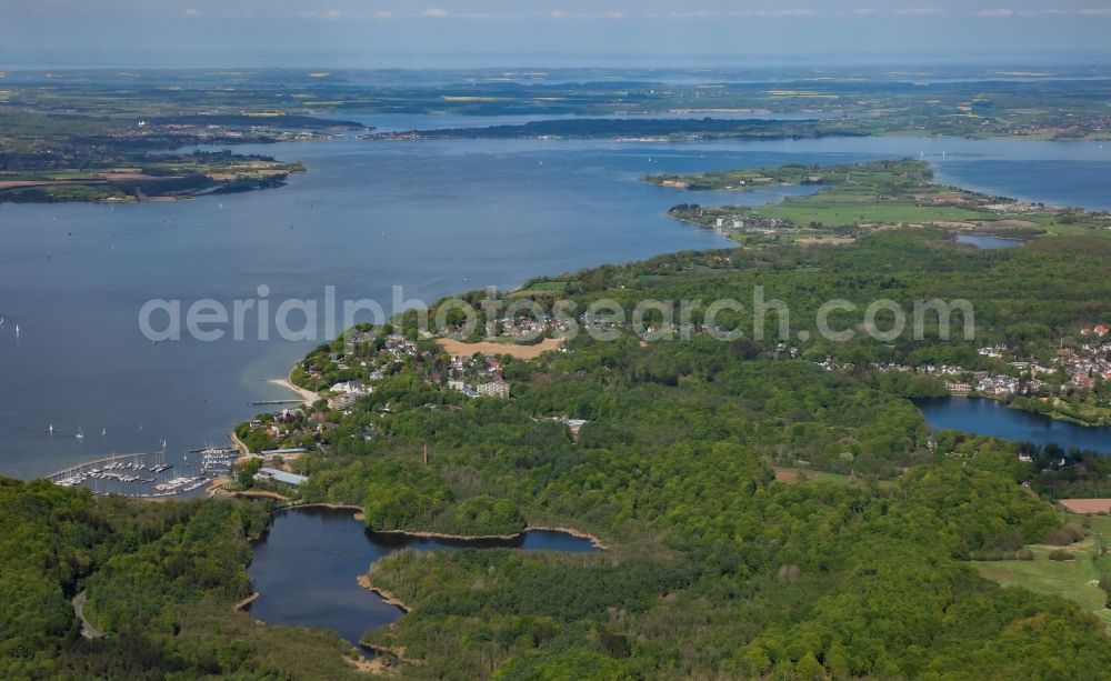 Glücksburg from above - Overview Flensburg Fjord near Gluecksburg and peninsula Holnis in the state Schleswig-Holstein, Germany