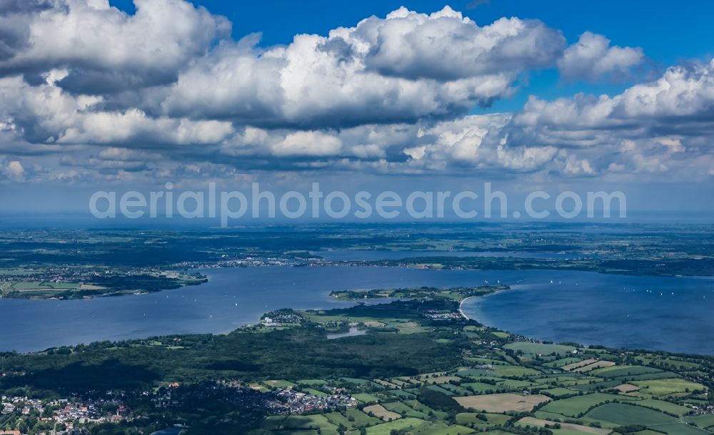 Glücksburg from above - Overview Flensburg Fjord near Gluecksburg and peninsula Holnis in the state Schleswig-Holstein, Germany