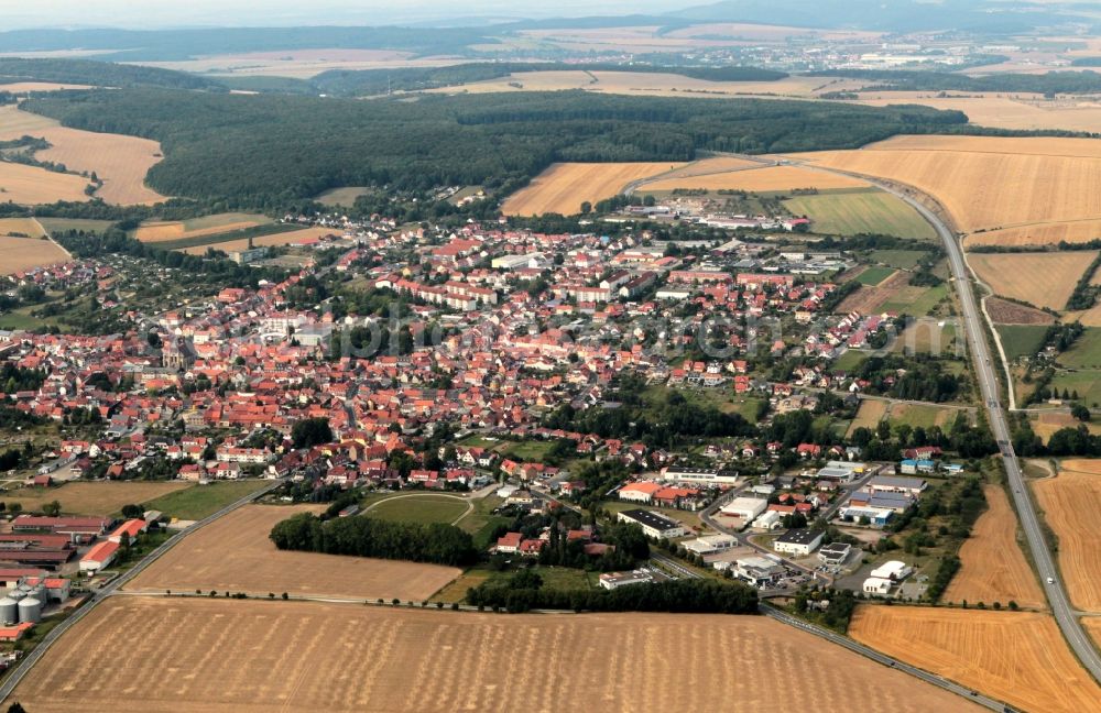 Dingelstädt from the bird's eye view: Overview from the village Dinkelstaedt in Thuringia