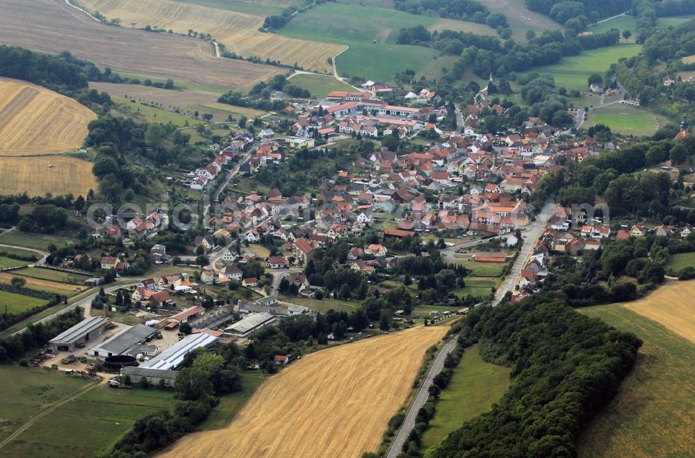 Aerial image Geisleden - Overview from the village Geisleden in Thuringia