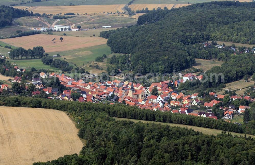 Geisleden from the bird's eye view: Overview from the village Geisleden in Thuringia