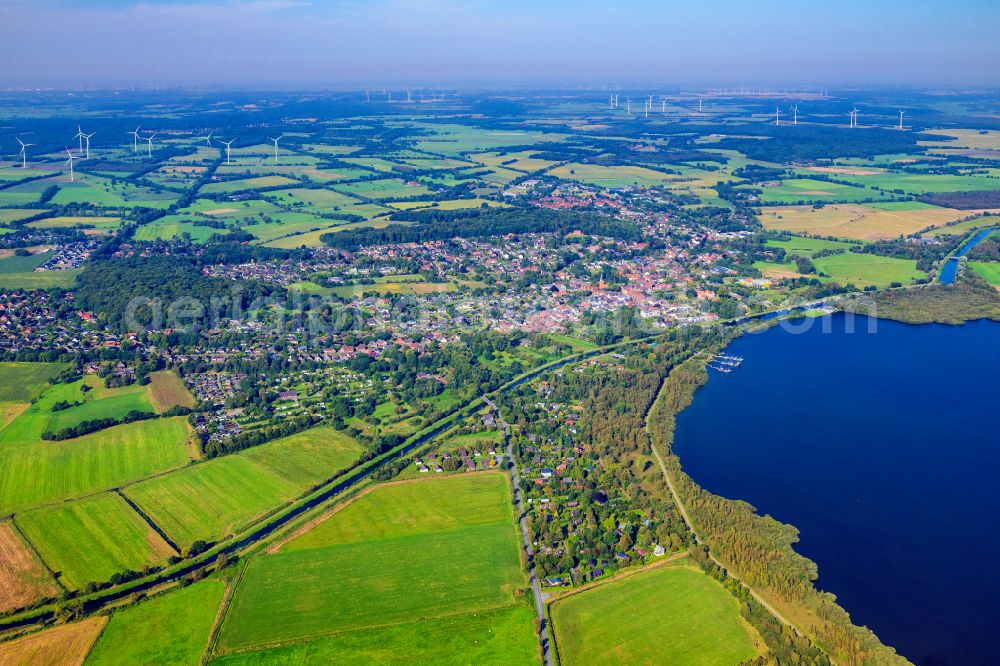 Geestland from the bird's eye view: City area with outside districts and inner city area Bad Bederkesa on street Am Markt in Geestland in the state Lower Saxony, Germany