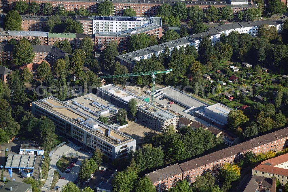 Hamburg from above - Vocational Media School Hamburg-Wandsbek on Eulenweg in Hamburg