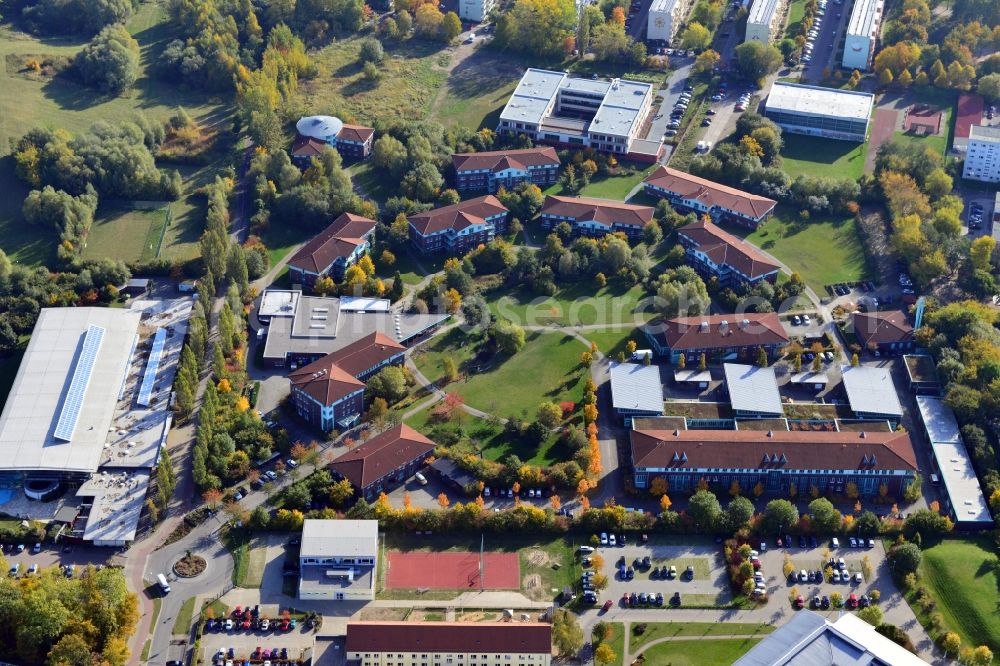 Aerial image Greifswald - View at the BBW Berufsbildungswerk in Greifswald in the federal state Mecklenburg-Vorpommern. The BBW Greifswald is a specialized facility for vocational preparation and training of young people with disabilities. It is operated by the BerufsBildungsWerk Greifswald gGmbH