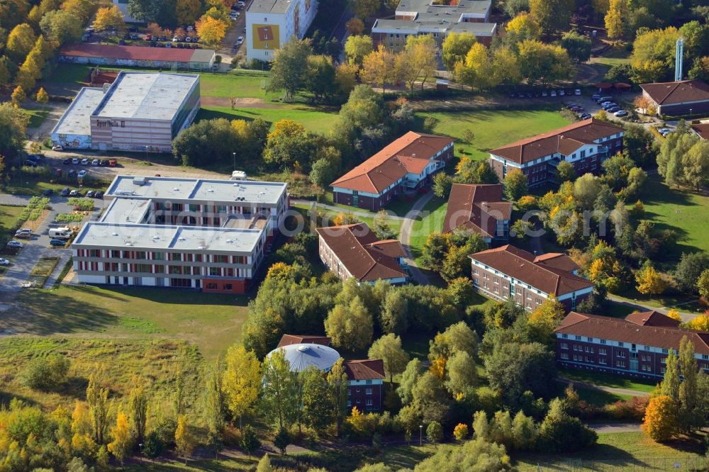 Aerial image Greifswald - View at the BBW Berufsbildungswerk in Greifswald in the federal state Mecklenburg-Vorpommern. The BBW Greifswald is a specialized facility for vocational preparation and training of young people with disabilities. It is operated by the BerufsBildungsWerk Greifswald gGmbH