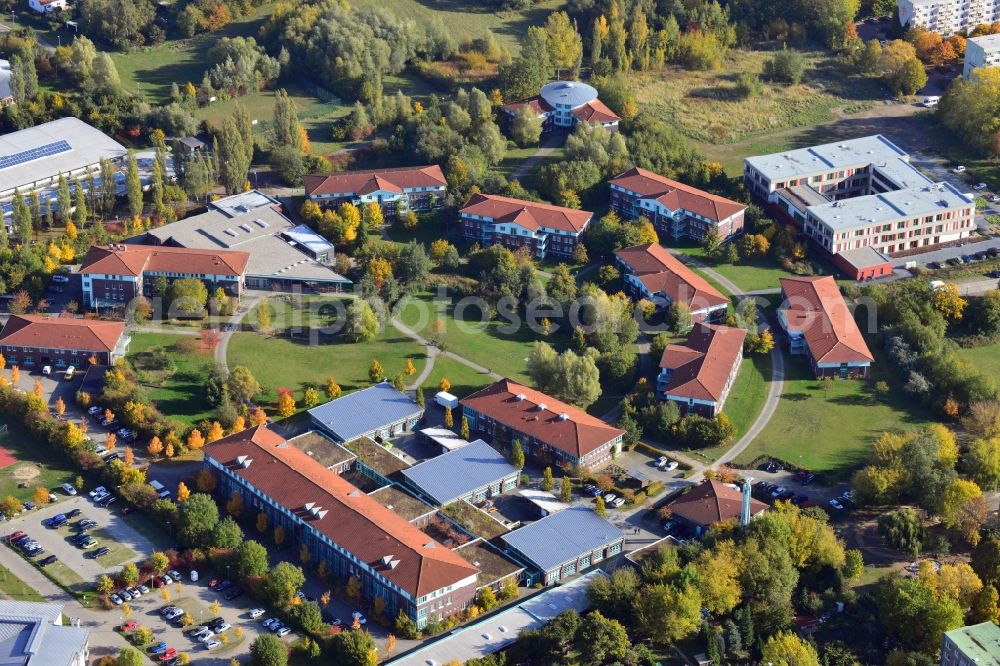 Aerial image Greifswald - View at the BBW Berufsbildungswerk in Greifswald in the federal state Mecklenburg-Vorpommern. The BBW Greifswald is a specialized facility for vocational preparation and training of young people with disabilities. It is operated by the BerufsBildungsWerk Greifswald gGmbH