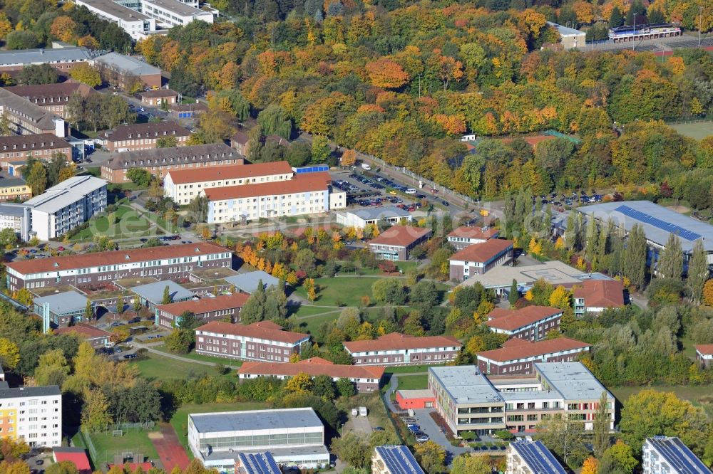 Aerial image Greifswald - View at the BBW Berufsbildungswerk in Greifswald in the federal state Mecklenburg-Vorpommern. The BBW Greifswald is a specialized facility for vocational preparation and training of young people with disabilities. It is operated by the BerufsBildungsWerk Greifswald gGmbH