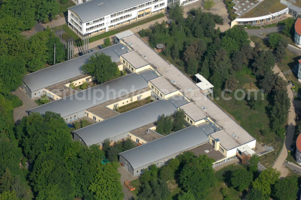 Aerial photograph Potsdam - Blick auf das Areal des Berufsbildungswerk im Oberlinhaus an der Steinstrasse 80-84 in Potsdam-Babelsberg. View of the area of the Vocational Training Center in Oberlinhouse on the stone road 80-84 in Potsdam-Babelsberg.